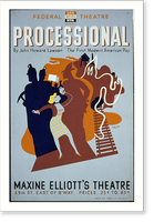 Federal Theatre presents Processional" by John Howard Lawson The first modern American play.Halls.", Antique Wall Art