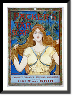 Historic Framed Print, Packer's tar soap...for the hair and skin.Louis J. Rhead - 2,  17-7/8" x 21-7/8"