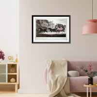 Historic Framed Print, Phoenix Line, safety coaches".M. Swett,  invt. et del. ; lith. of Endicott & Swett,  N.Y." - 2,  17-7/8" x 21-7/8"