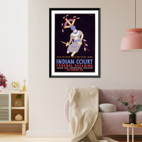 Indian court, Federal Building, Golden Gate International Exposition, San Francisco, 1939 Apache devil dancer from an Indian painting, Arizona.Siegriest, Antique Wall Art