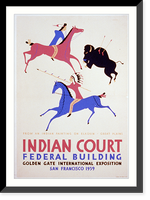 Indian court, Federal Building, Golden Gate International Exposition, San Francisco, 1939 From an Indian painting on elkskin, Great Plains.Siegriest, Historic Reproduction