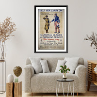 Historic Framed Print, Help her carry on! National League for Women's Service.design by Charles Dana Gibson. - 2,  17-7/8" x 21-7/8"