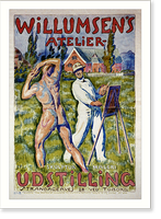 Antique Photo Print - Willumsen's atelier. udstilling