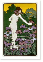 Historic Framed Print, L'heure du berger.Hans Christiansen,  17-7/8" x 21-7/8"