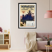 Historic Framed Print, Norwegen...Das Land der Mitternacht Sonne/ Othar Holmboe,  17-7/8" x 21-7/8"