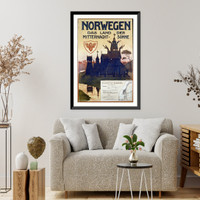 Historic Framed Print, Norwegen...Das Land der Mitternacht Sonne/ Othar Holmboe,  17-7/8" x 21-7/8"
