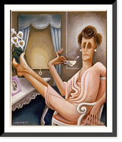 Emily Post, social arbitress, in a moment of quiet abandon chez elle.Covarrubias. - 2, Vintage Print