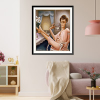 Emily Post, social arbitress, in a moment of quiet abandon chez elle.Covarrubias. - 2, Vintage Print