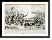Historic Framed Print, The battle of Jonesboro Georgia, Sept. 1st 1864,  17-7/8" x 21-7/8"