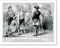 The capture of Andre: By John Paulding, David Williams and Isaac Van Wart, at Tarrytown, N.Y., Sept. 23rd, 1780 - 2, Antique Print