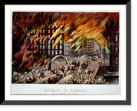 Historic Framed Print, Chicago in flames: Scene at Randolph Street Bridge - 3,  17-7/8" x 21-7/8"