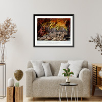 Historic Framed Print, Chicago in flames: Scene at Randolph Street Bridge - 3,  17-7/8" x 21-7/8"