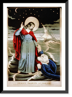 Historic Framed Print, Christ walking on the sea - 2,  17-7/8" x 21-7/8"