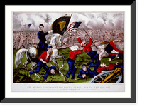 Col. Michael Corcoran, at the Battle of Bull Run, Va.-July 21st 1861: The desperate and bloody charge of the Gallant Sixty Ninth, on the rebel batteries, Vintage Print