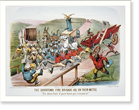 Historic Framed Print, The darktown fire brigade-all on their mettle: Git dere fust if you's bust you trousers!"",  17-7/8" x 21-7/8"