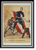 Death of Col. Ellsworth After hauling down the rebel flag, at the taking of Alexandria, Va., May 24th 1861.Brownell ; Jackson. - 3, Vintage Poster