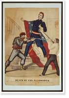 Death of Col. Ellsworth After hauling down the rebel flag, at the taking of Alexandria, Va., May 24th 1861.Brownell ; Jackson. - 3, Vintage Poster