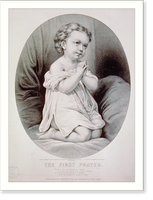 Historic Framed Print, First prayer,  17-7/8" x 21-7/8"