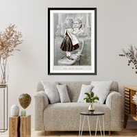 Historic Framed Print, The first toilet,  17-7/8" x 21-7/8"