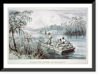 Floating down to market - 2, Antique Print