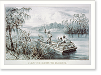Floating down to market - 2, Antique Print