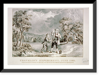 Franklin's experiment, June 1752: Demonstrating the identity of lightning and electricty, from which he invented the lightning rod - 2, Historic Print