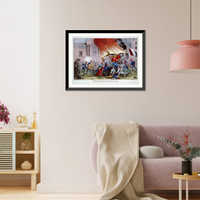 The French revolution: burning the royal carriages at the Chateau d'Eu, Feby. 24, 1848, Vintage Wall Art