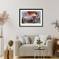 The French revolution: burning the royal carriages at the Chateau d'Eu, Feby. 24, 1848, Vintage Wall Art
