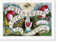 Historic Framed Print, Friendship love and truth,  17-7/8" x 21-7/8"