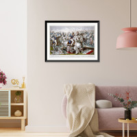 Historic Framed Print, The gallant charge of the Kentucky cavalry under Col. Marshall: at the battle of Buena Vista Febr. 23d 1847,  17-7/8" x 21-7/8"