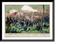 Glorious charge of Hancock's division (2nd) of the Army of the Potomac: at the battle near Spottsylvania Court House Va., May 12th 1864, Historic Print
