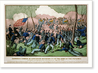 Glorious charge of Hancock's division (2nd) of the Army of the Potomac: at the battle near Spottsylvania Court House Va., May 12th 1864, Historic Print