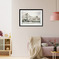 Historic Framed Print, The great East River suspension bridge: connecting the cities of New York & Brooklyn,  17-7/8" x 21-7/8" Historic Framed Print, The great East River suspension bridge: connecting the cities of New York & Brooklyn,  17-7/8" x 21-7/8"