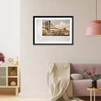 Historic Framed Print, The great East River suspension bridge: connecting the cities of New York and Brooklyn From New York, looking south-east. - 2,  17-7/8" x 21-7/8" Historic Framed Print, The great East River suspension bridge: connecting the cities of New York and Brooklyn From New York, looking south-east. - 2,  17-7/8" x 21-7/8"