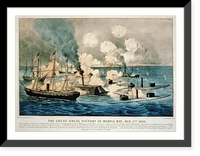 Historic Framed Print, Great naval victory in Mobile Bay, Aug. 5th 1864 - 2,  17-7/8" x 21-7/8"