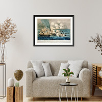 Historic Framed Print, Great naval victory in Mobile Bay, Aug. 5th 1864 - 2,  17-7/8" x 21-7/8"