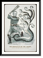 Historic Framed Print, The Hercules of the Union, slaying the great dragon of secession - 2,  17-7/8" x 21-7/8"