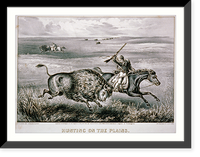 Historic Framed Print, Hunting on the Plains - 2,  17-7/8" x 21-7/8"