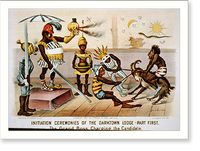 Initiation ceremonies of the darktown lodge - part first: the grand boss charging the candidate, Antique Poster