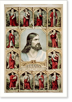 Historic Framed Print, Jesus: and the twelve apostles.El Se&ntilde;or y sus disipulos - 2,  17-7/8" x 21-7/8"