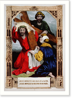Jesus imprints his face on a cloth..Jesus impreso su rostro en un pa&ntilde;o, Historic Print