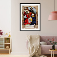 Jesus imprints his face on a cloth..Jesus impreso su rostro en un pa&ntilde;o, Historic Print