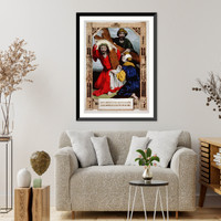 Jesus imprints his face on a cloth..Jesus impreso su rostro en un pa&ntilde;o, Historic Print