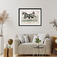 Historic Framed Print, The king of the turf Dexter" driven by Budd Doble",  17-7/8" x 21-7/8"