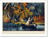 Historic Framed Print, A landing in the woods,  17-7/8" x 21-7/8"