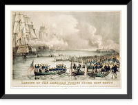 Historic Framed Print, Landing of the American forces under Genl. Scott, at Vera Cruz, March 9th, 1847 - 2,  17-7/8" x 21-7/8"