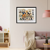 Historic Framed Print, A literary debate in the Darktown Club. Settling the question.Tho. Worth.,  17-7/8" x 21-7/8"