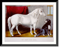 Historic Framed Print, My pony and dog,  17-7/8" x 21-7/8"
