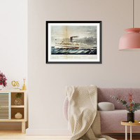 Historic Framed Print, Providence and Stonington Steamship Co's. steamer, Rhode Island,  17-7/8" x 21-7/8"