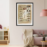 Historic Framed Print, The road to the holy cross: le chemis de la tres ste. croix,  17-7/8" x 21-7/8"